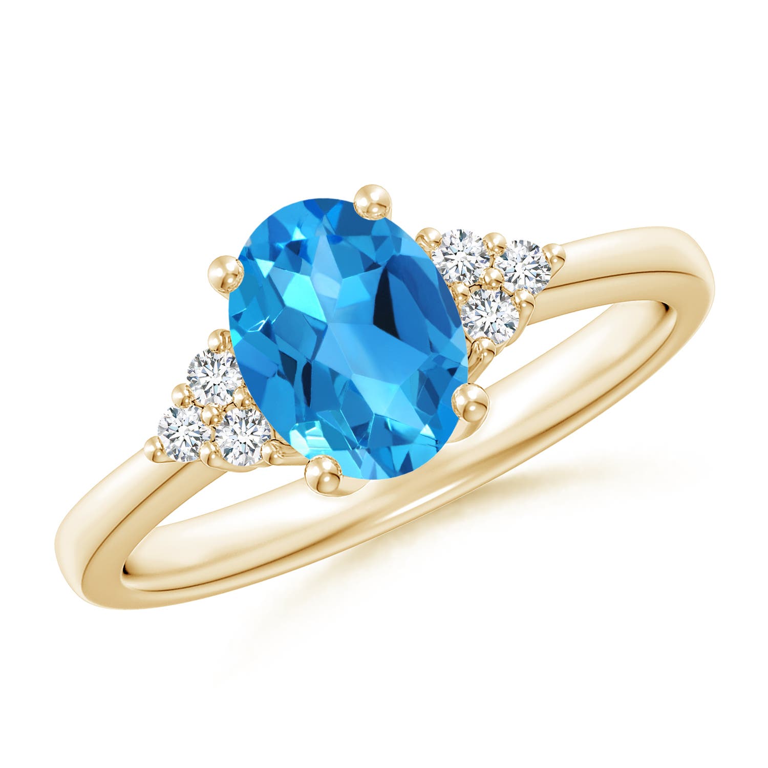 AAAA - Swiss Blue Topaz / 1.61 CT / 14 KT Yellow Gold