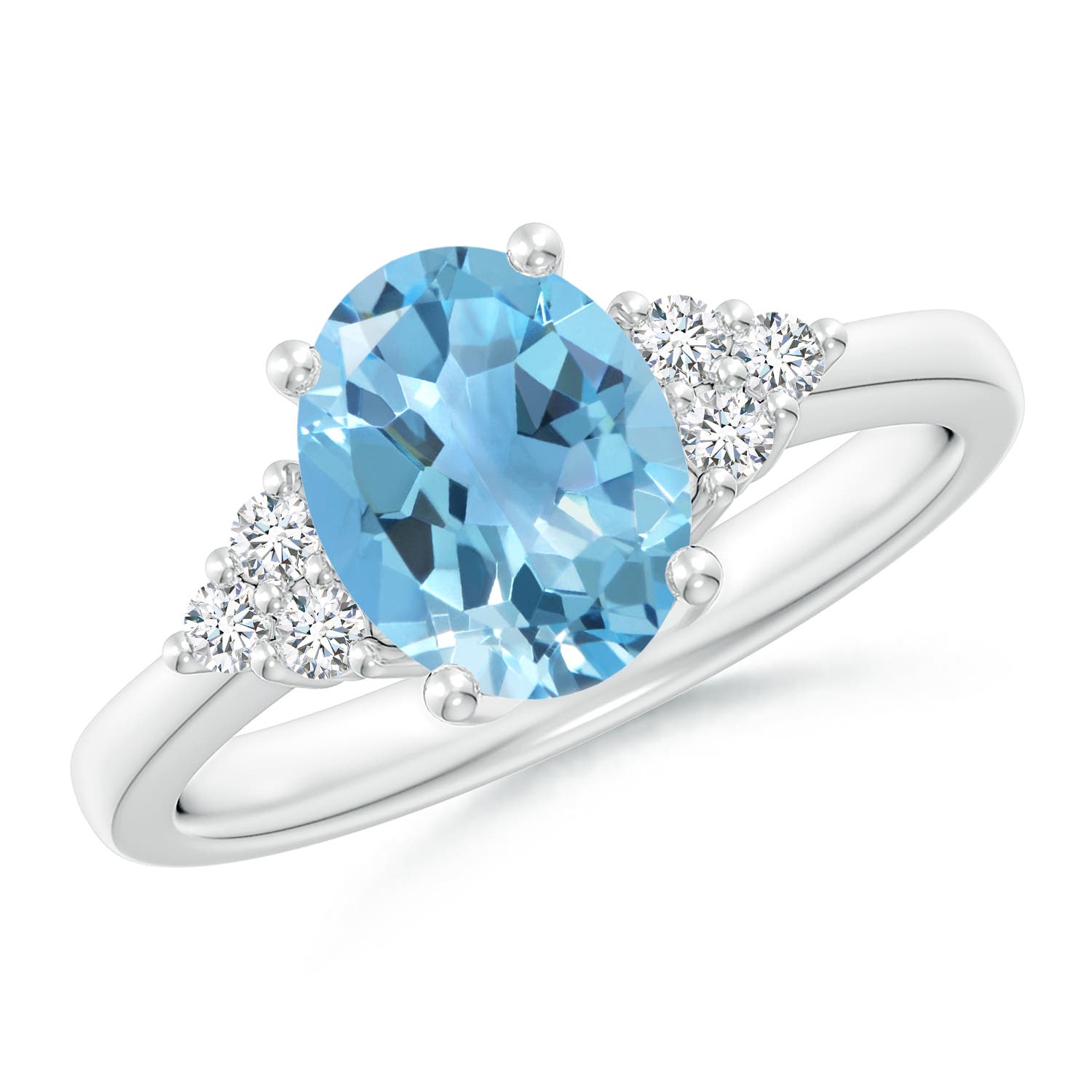 A - Swiss Blue Topaz / 2.4 CT / 14 KT White Gold