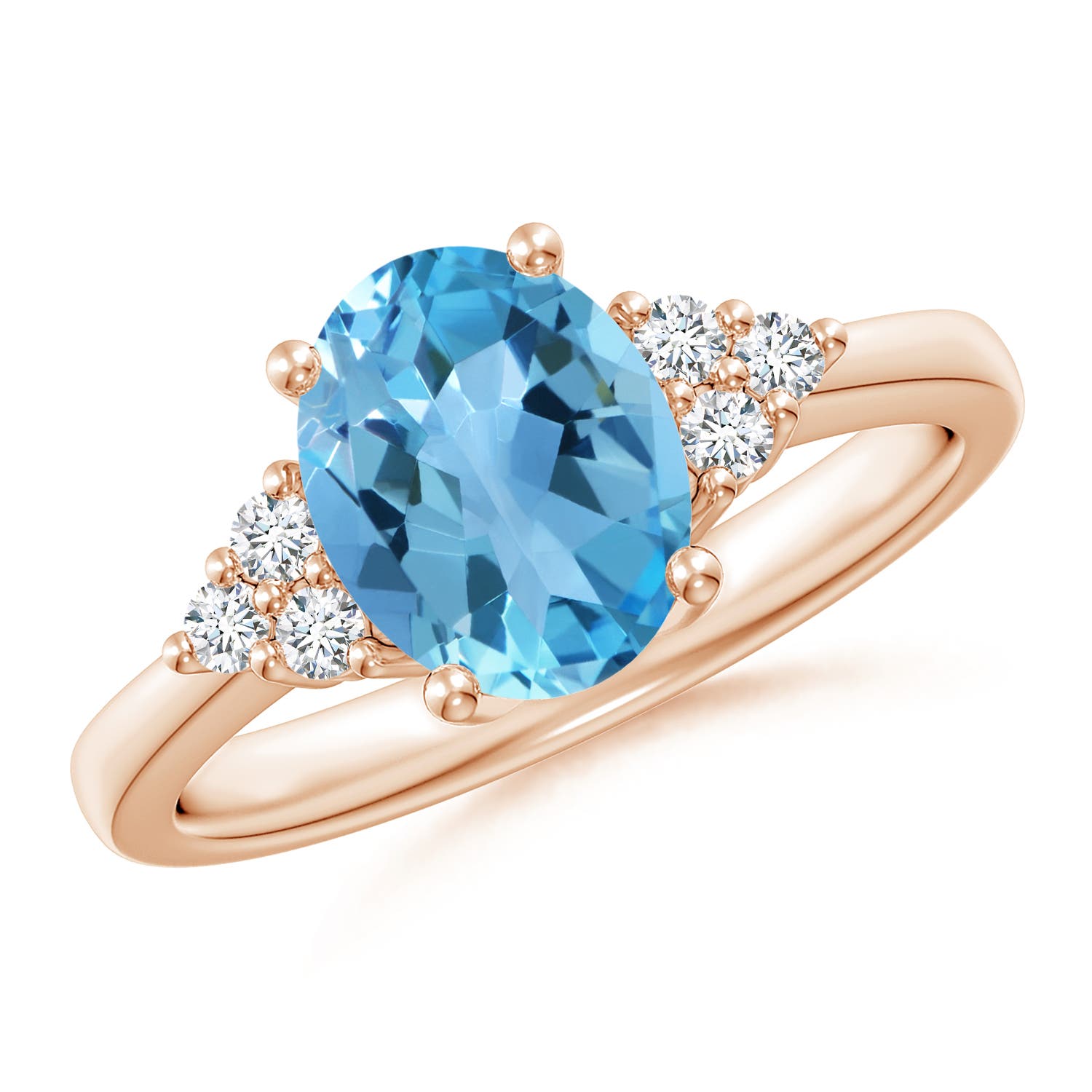 AA - Swiss Blue Topaz / 2.4 CT / 14 KT Rose Gold