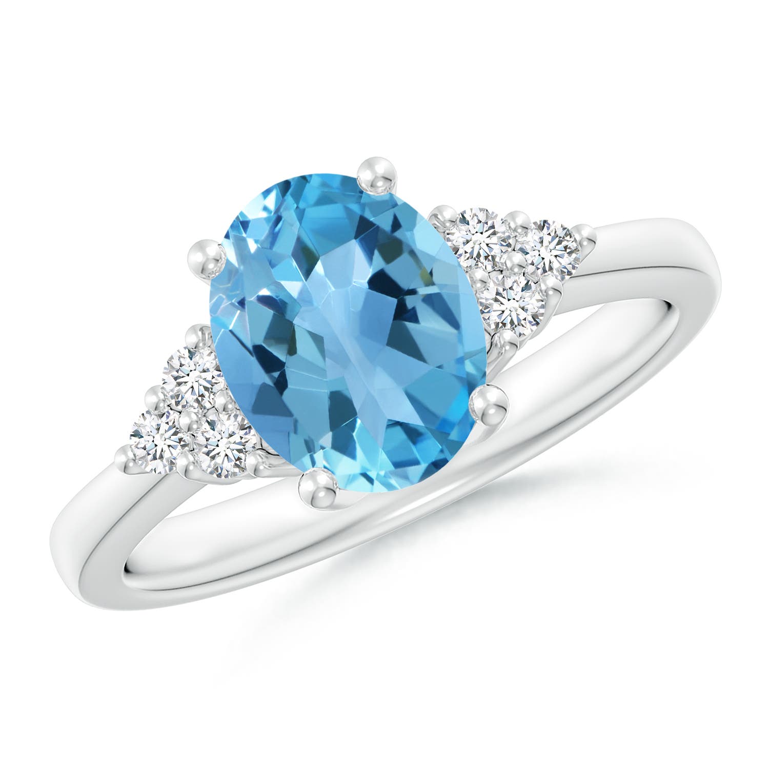 AA - Swiss Blue Topaz / 2.4 CT / 14 KT White Gold