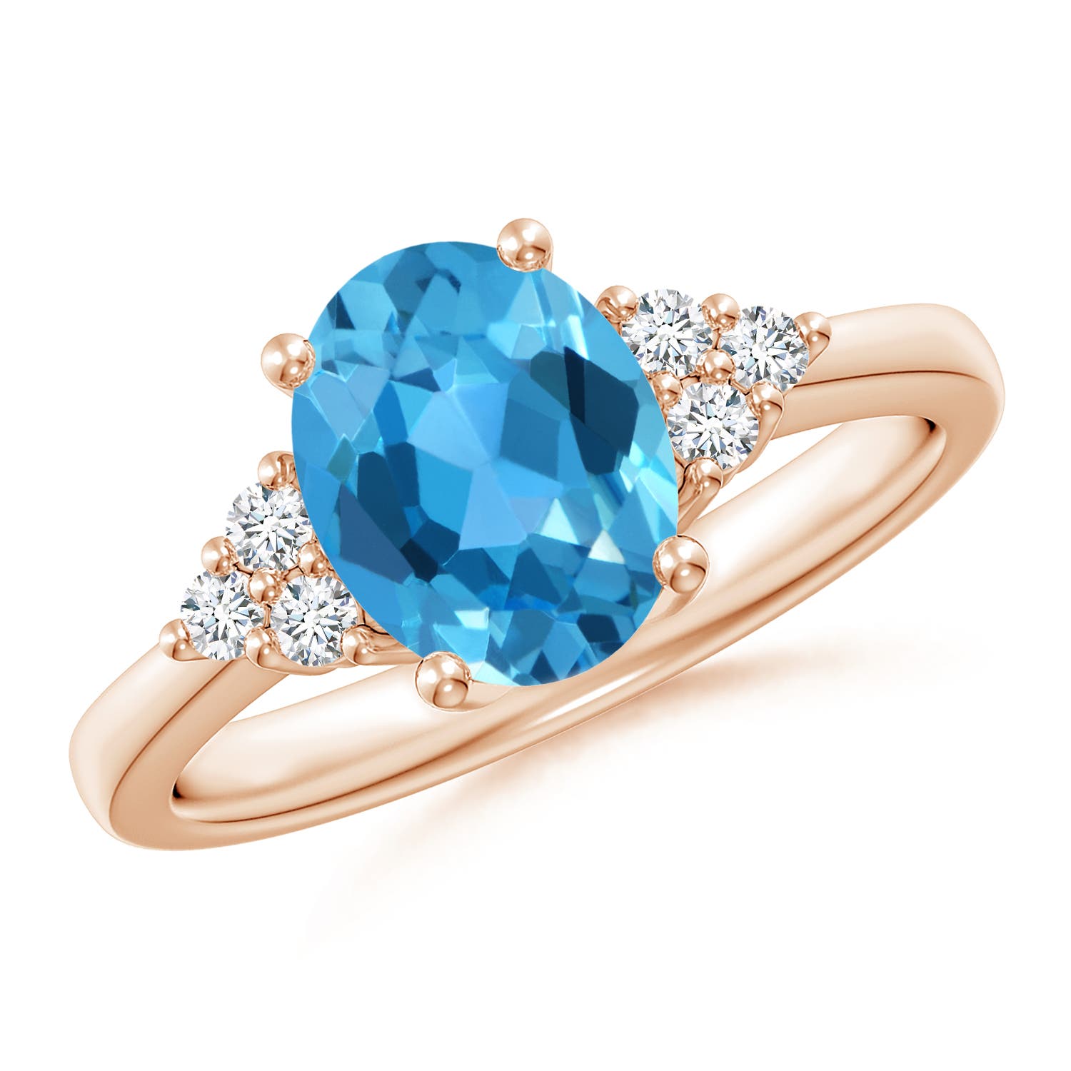 AAA - Swiss Blue Topaz / 2.4 CT / 14 KT Rose Gold