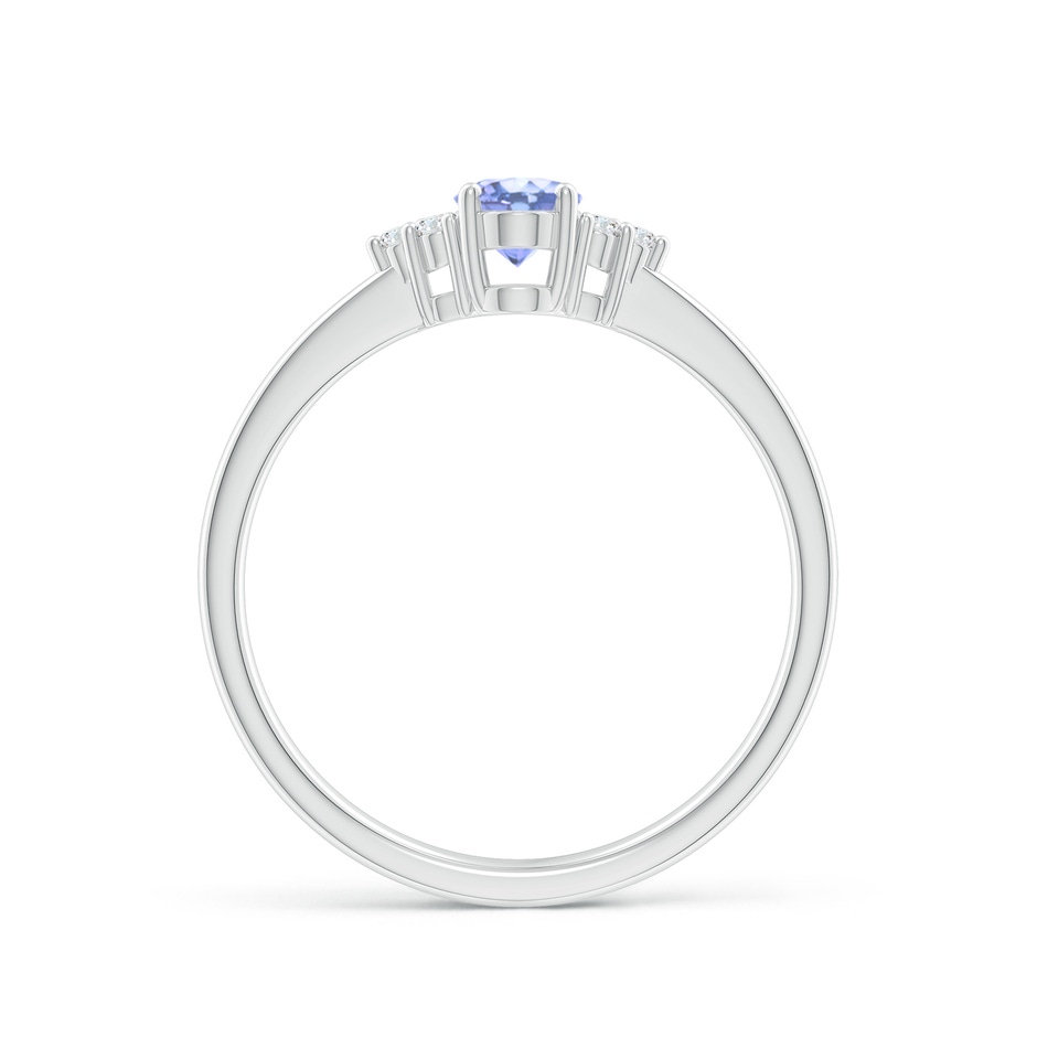6x4mm A Solitaire Oval Tanzanite and Diamond Promise Ring in P950 Platinum side 1