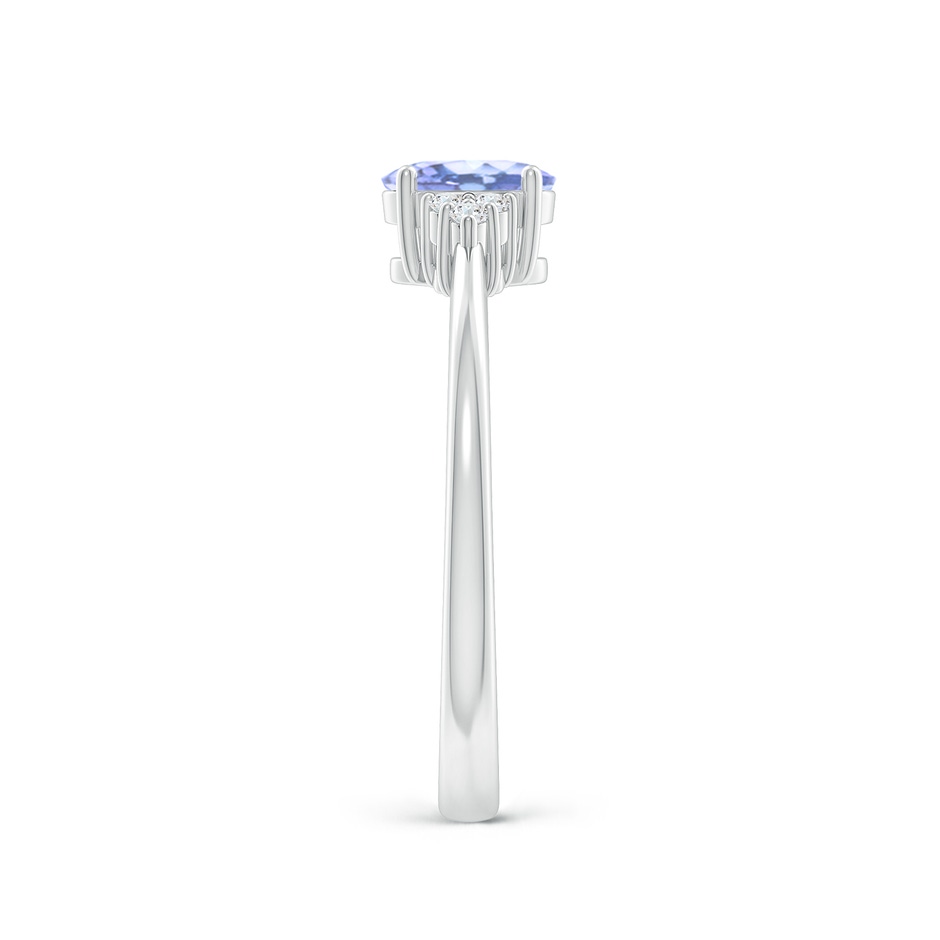 6x4mm A Solitaire Oval Tanzanite and Diamond Promise Ring in P950 Platinum side 2