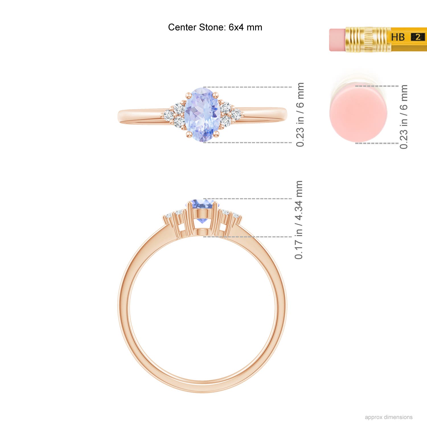 A - Tanzanite / 0.51 CT / 14 KT Rose Gold