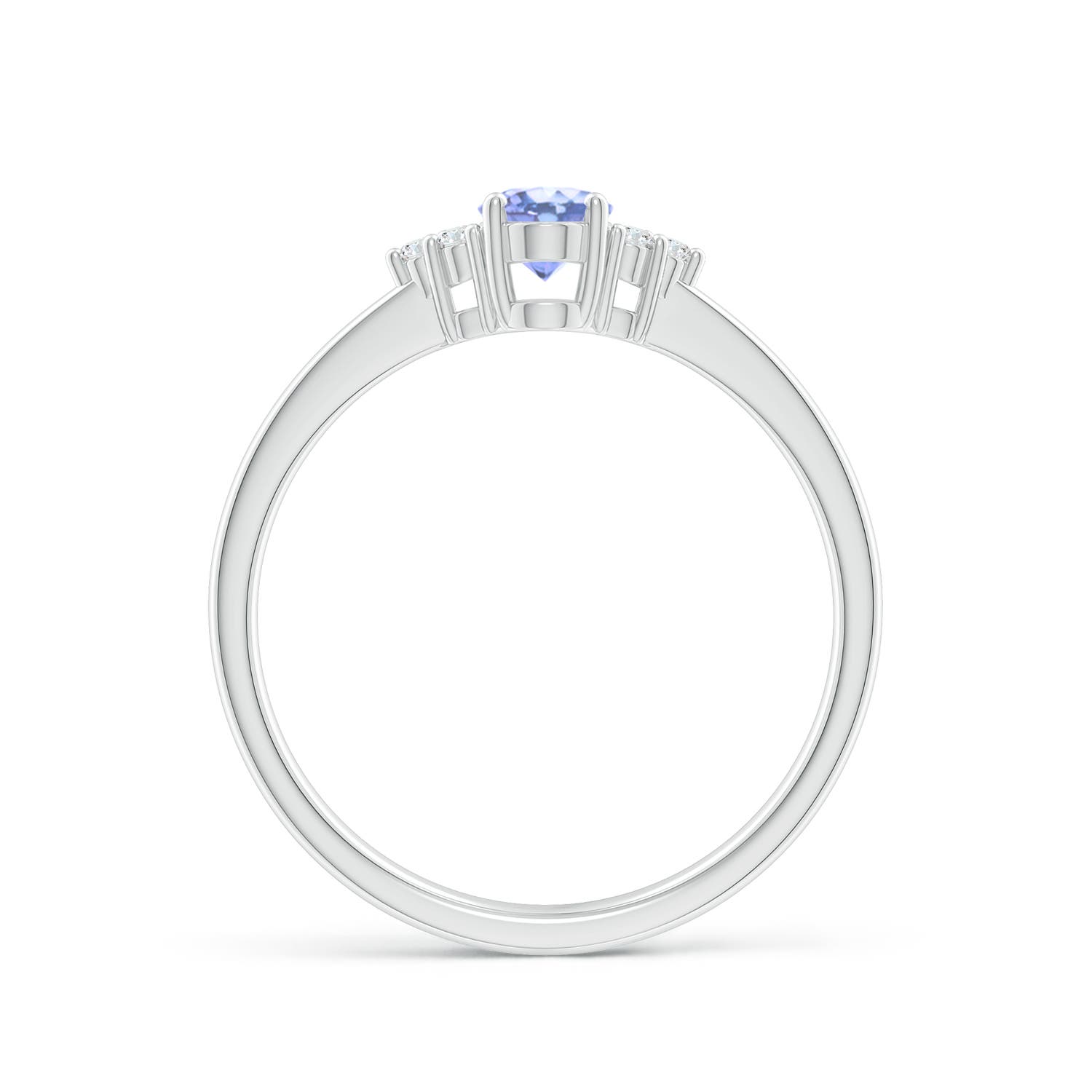 A - Tanzanite / 0.51 CT / 14 KT White Gold