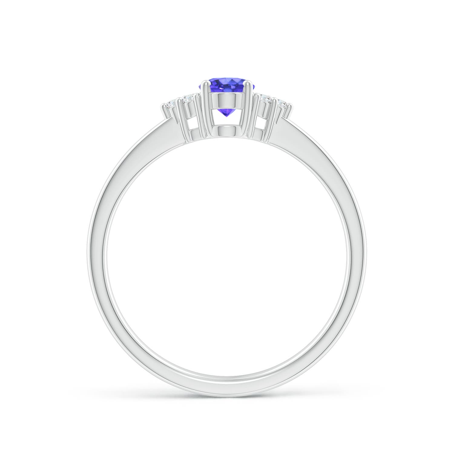 AAA - Tanzanite / 0.51 CT / 14 KT White Gold