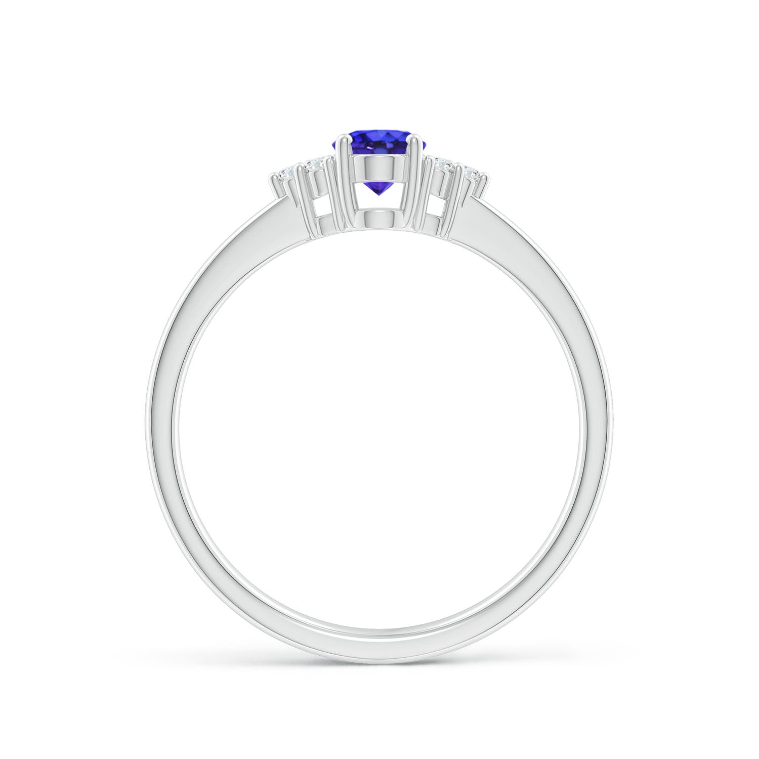 AAAA - Tanzanite / 0.51 CT / 14 KT White Gold