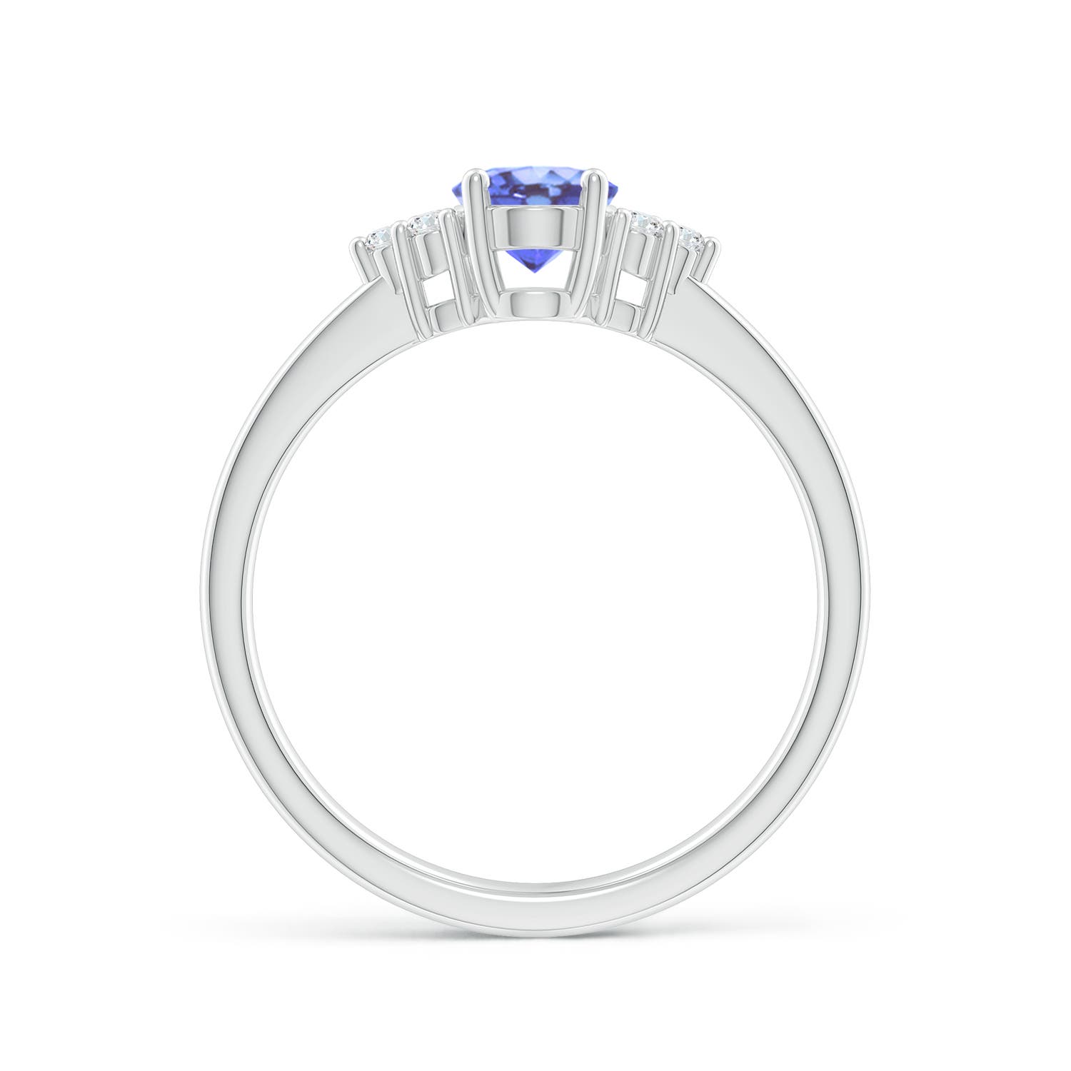 A - Tanzanite / 0.88 CT / 14 KT White Gold