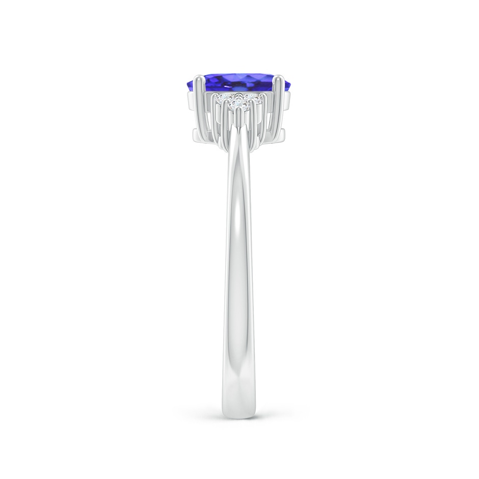 7x5mm AA Solitaire Oval Tanzanite and Diamond Promise Ring in White Gold side 2