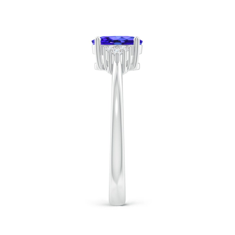 7x5mm AAA Solitaire Oval Tanzanite and Diamond Promise Ring in P950 Platinum side 2