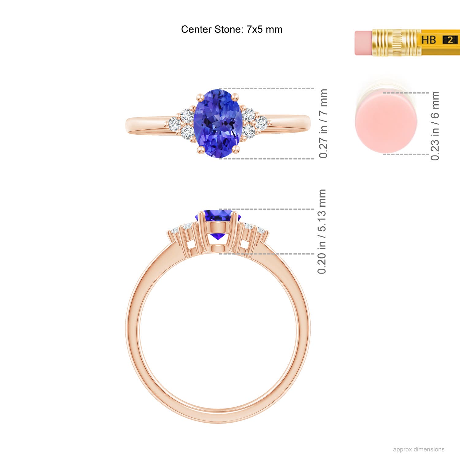 AAA - Tanzanite / 0.88 CT / 14 KT Rose Gold