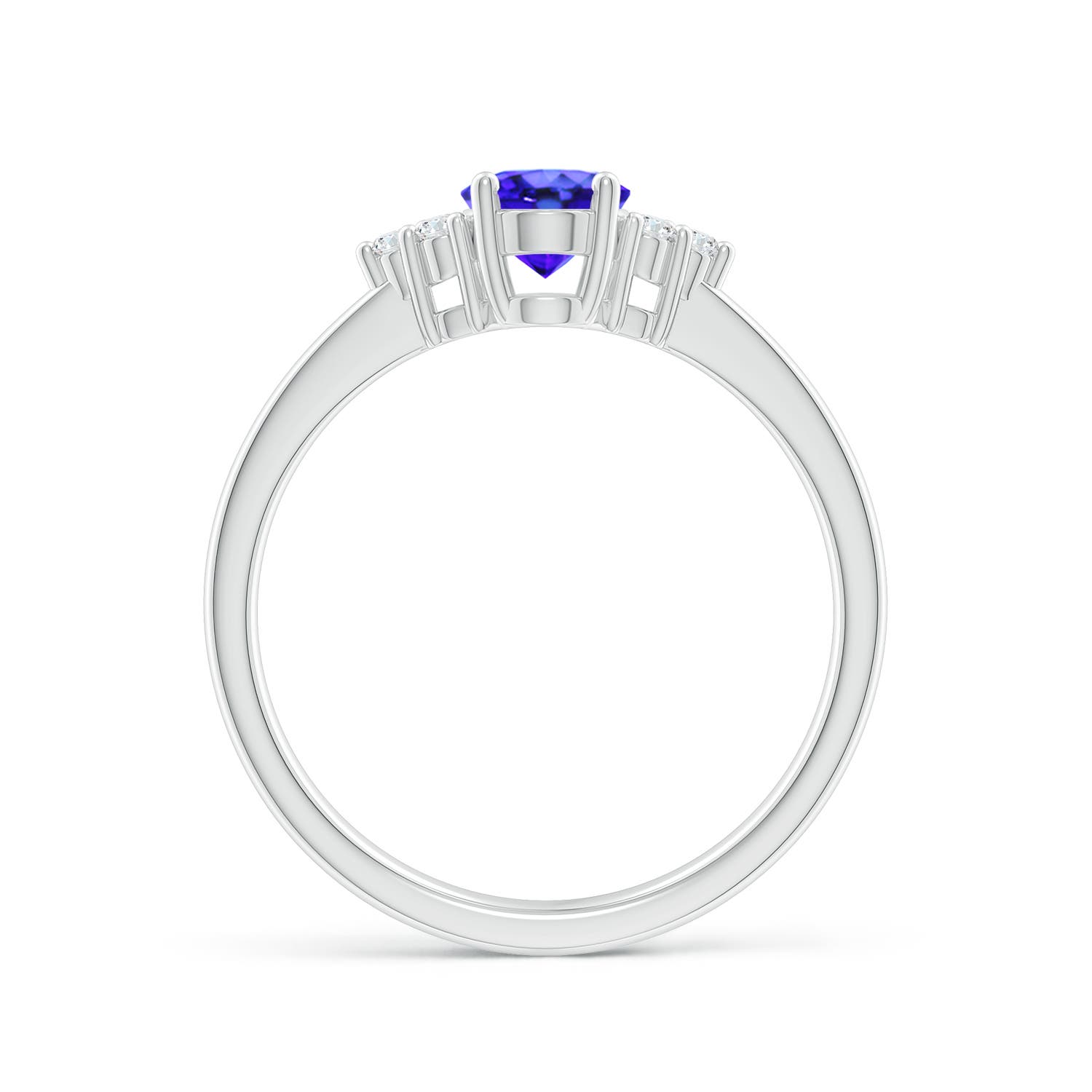 AAA - Tanzanite / 0.88 CT / 14 KT White Gold