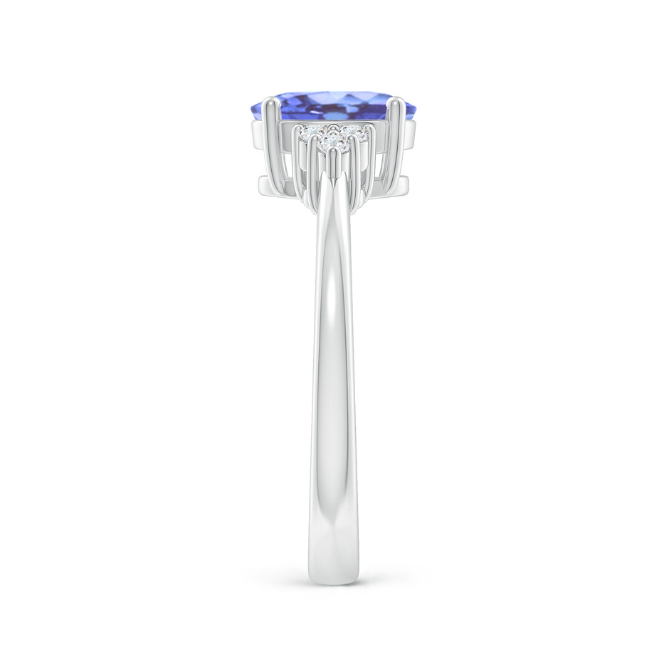 8x6mm A Solitaire Oval Tanzanite and Diamond Promise Ring in P950 Platinum side 2