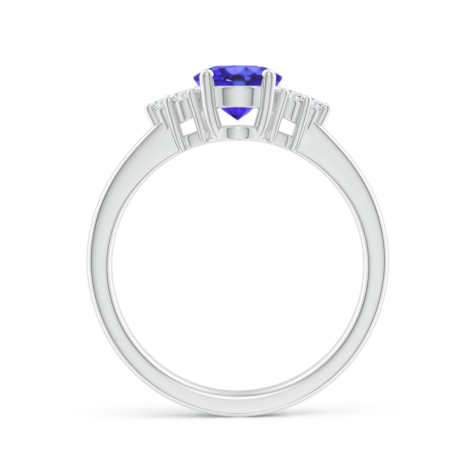 8x6mm AA Solitaire Oval Tanzanite and Diamond Promise Ring in White Gold side 1