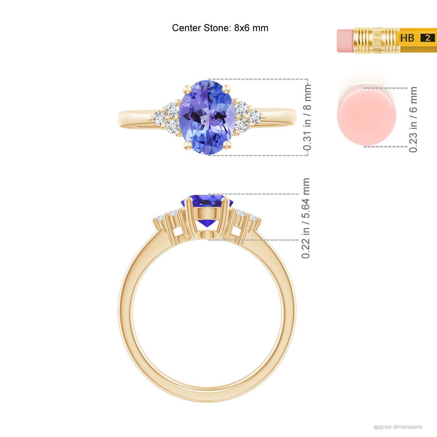 AA - Tanzanite / 1.36 CT / 14 KT Yellow Gold