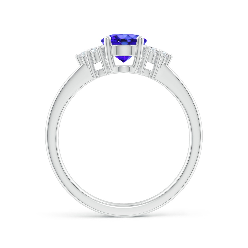 8x6mm AAA Solitaire Oval Tanzanite and Diamond Promise Ring in P950 Platinum side 1