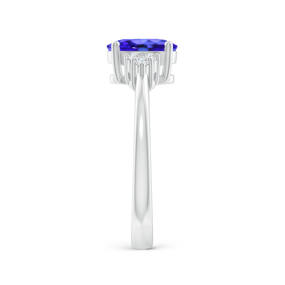 8x6mm AAA Solitaire Oval Tanzanite and Diamond Promise Ring in P950 Platinum side 2
