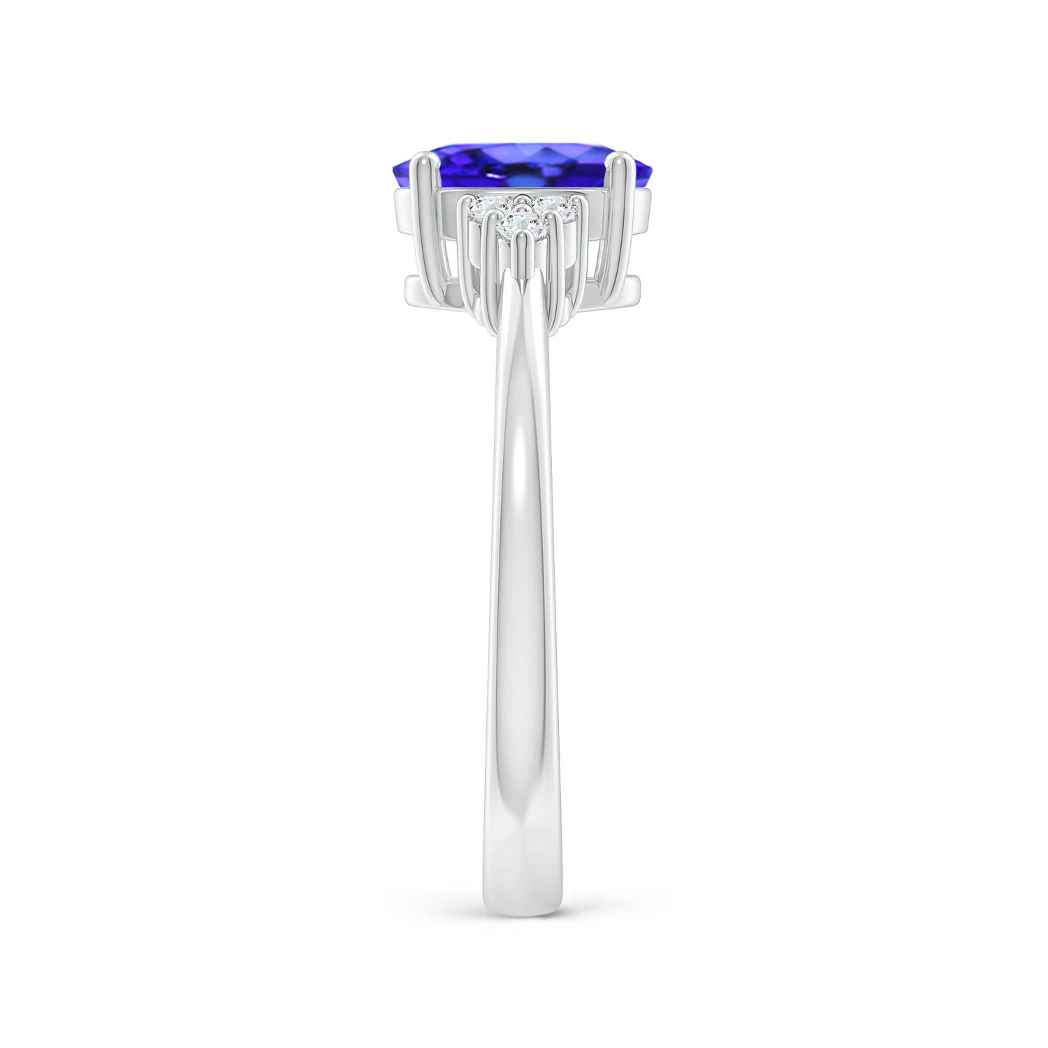 AAA - Tanzanite / 1.36 CT / 14 KT White Gold