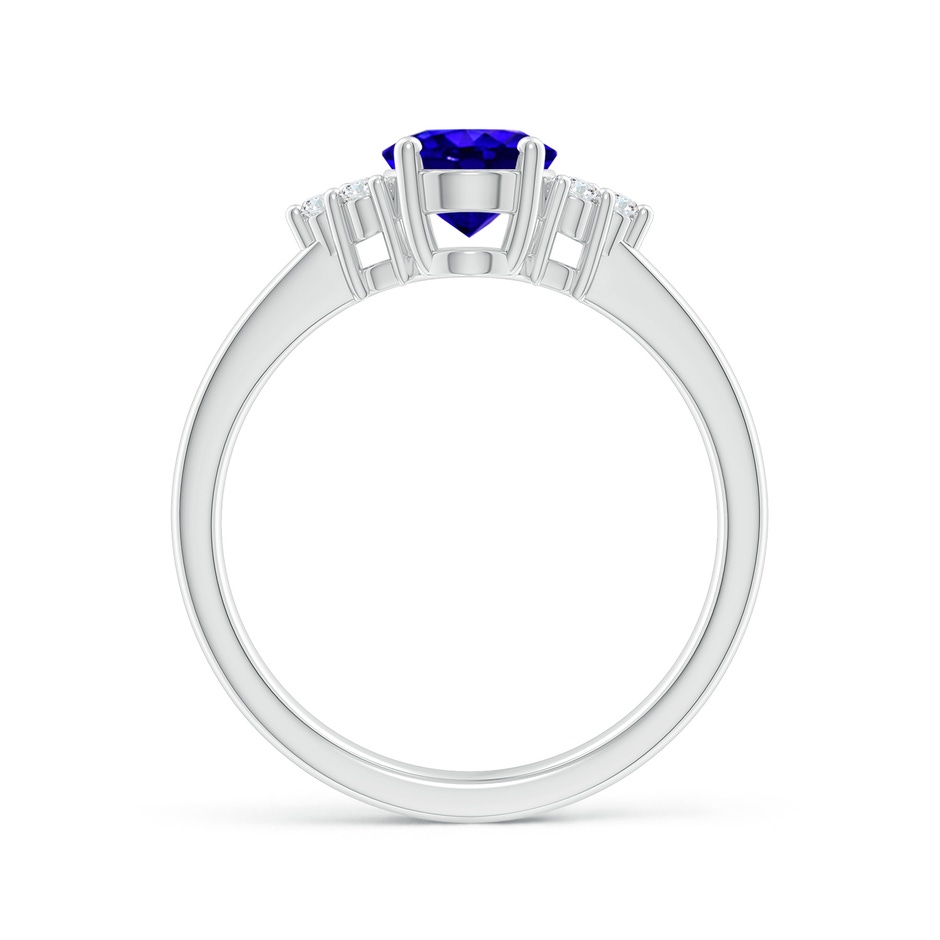 8x6mm AAAA Solitaire Oval Tanzanite and Diamond Promise Ring in White Gold side 1