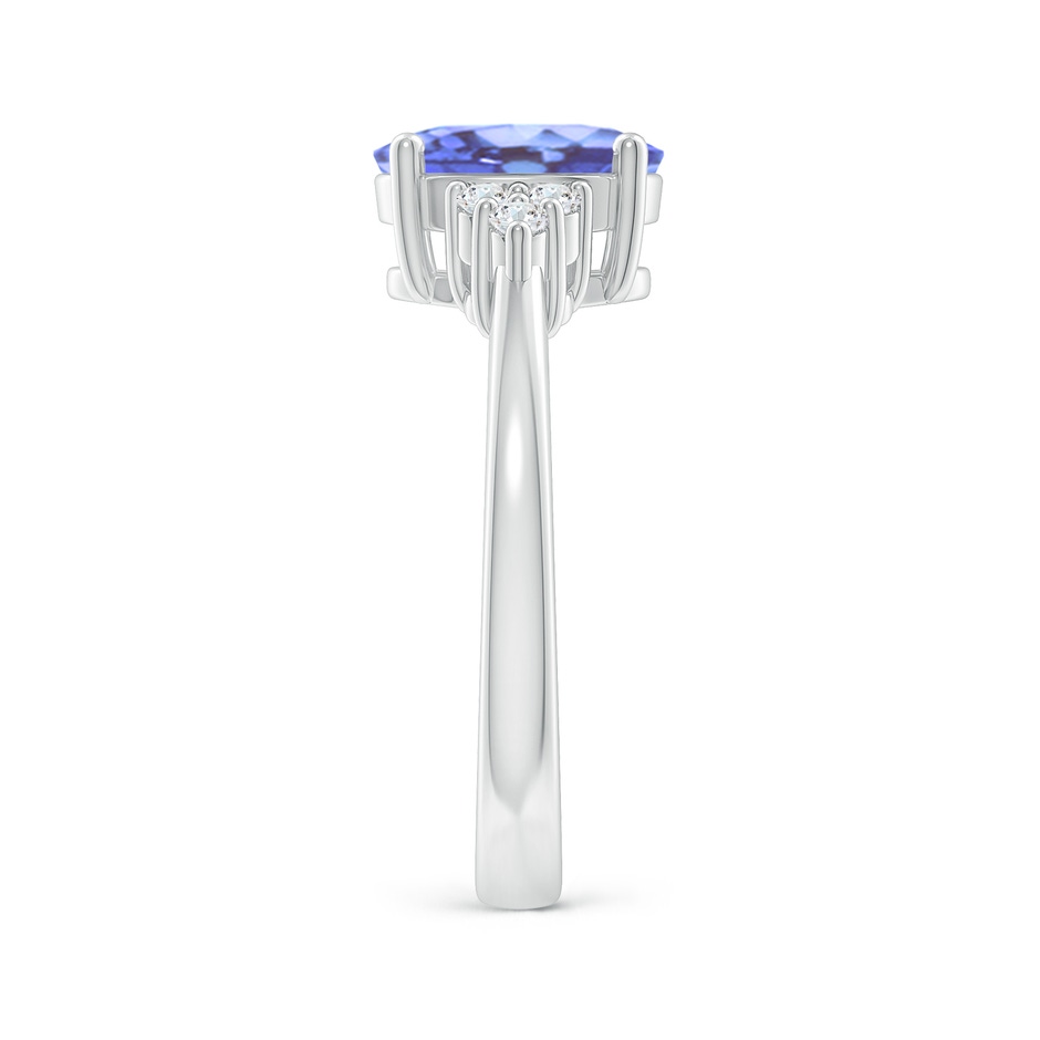 9x7mm A Solitaire Oval Tanzanite and Diamond Promise Ring in P950 Platinum side 2