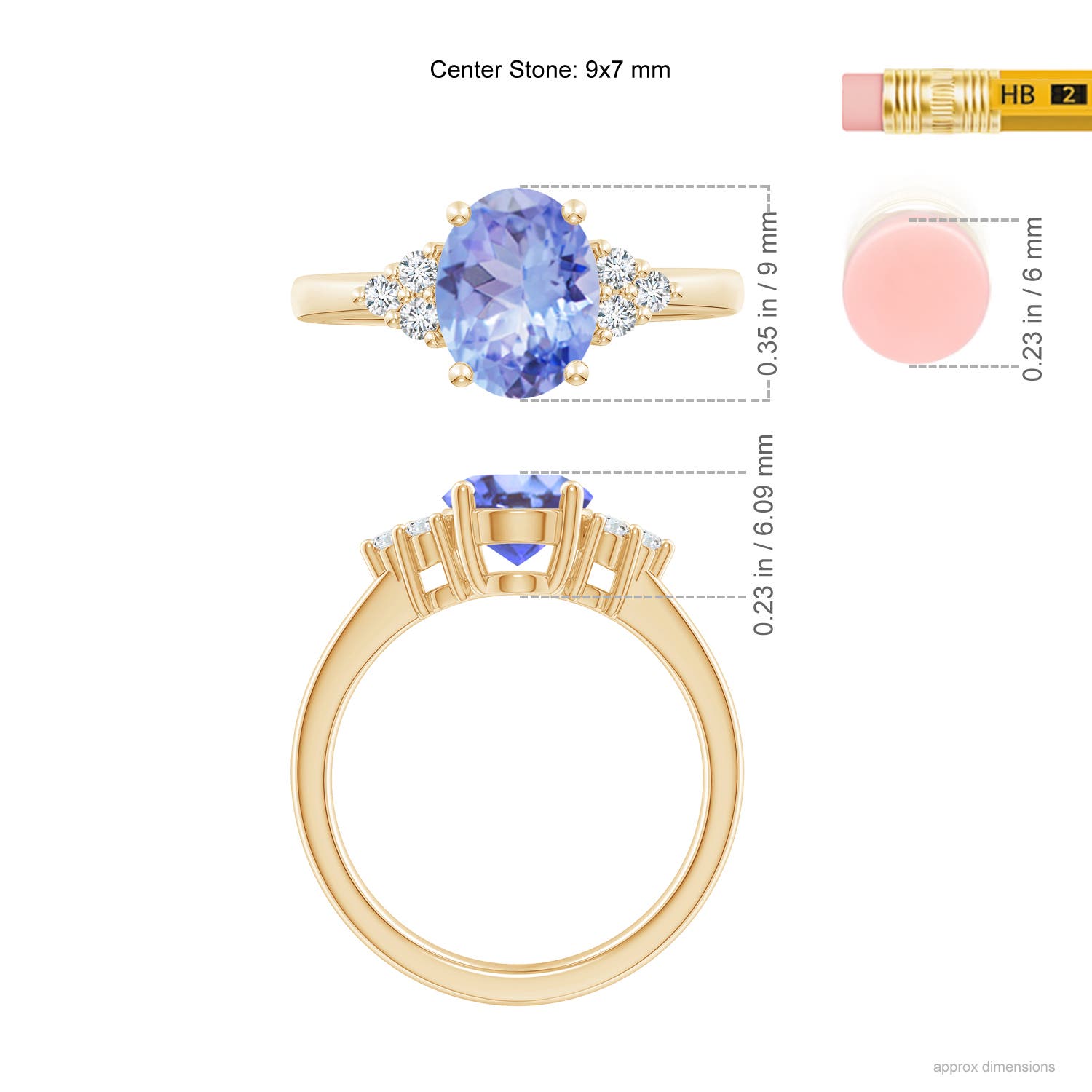 A - Tanzanite / 2.05 CT / 14 KT Yellow Gold