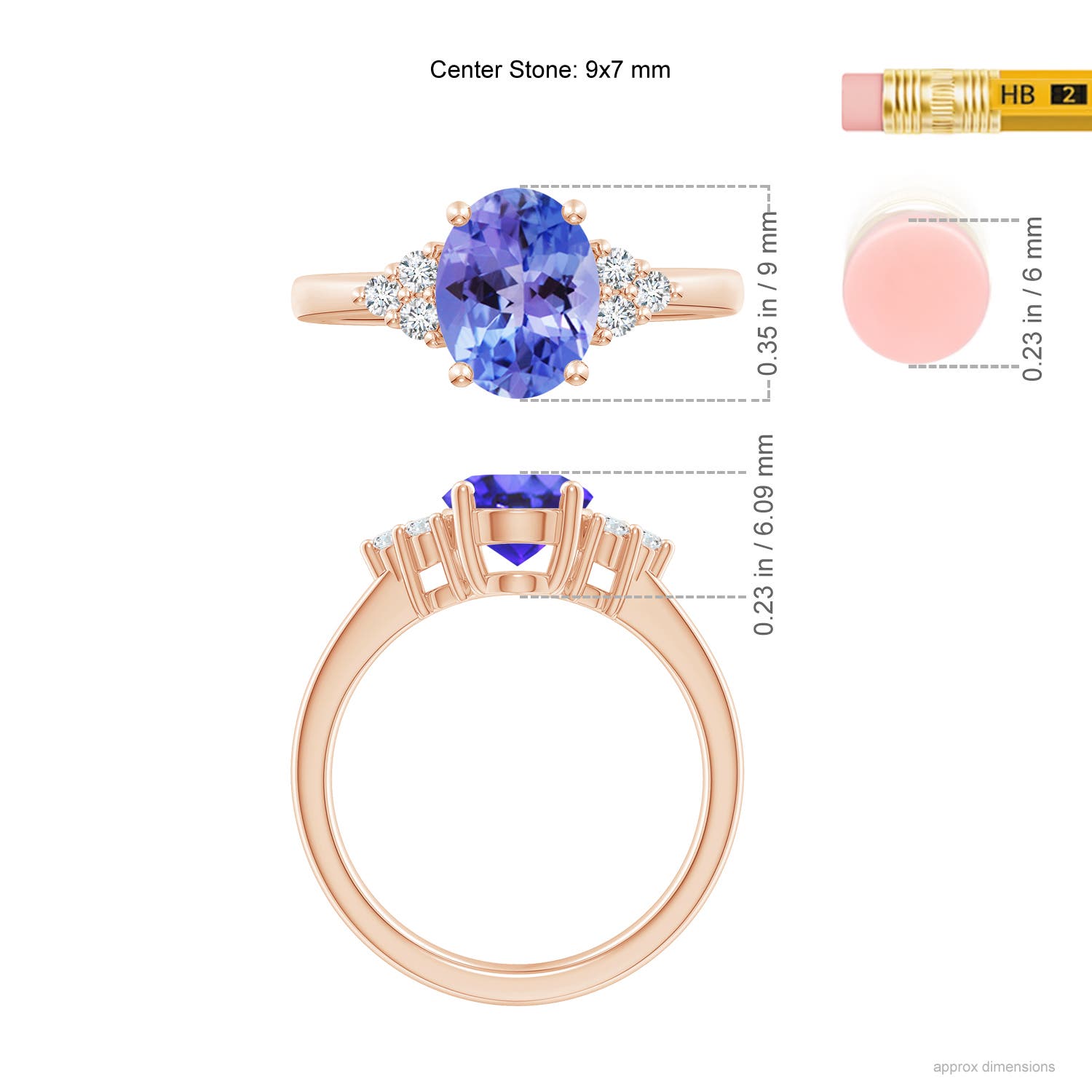 AA - Tanzanite / 2.05 CT / 14 KT Rose Gold