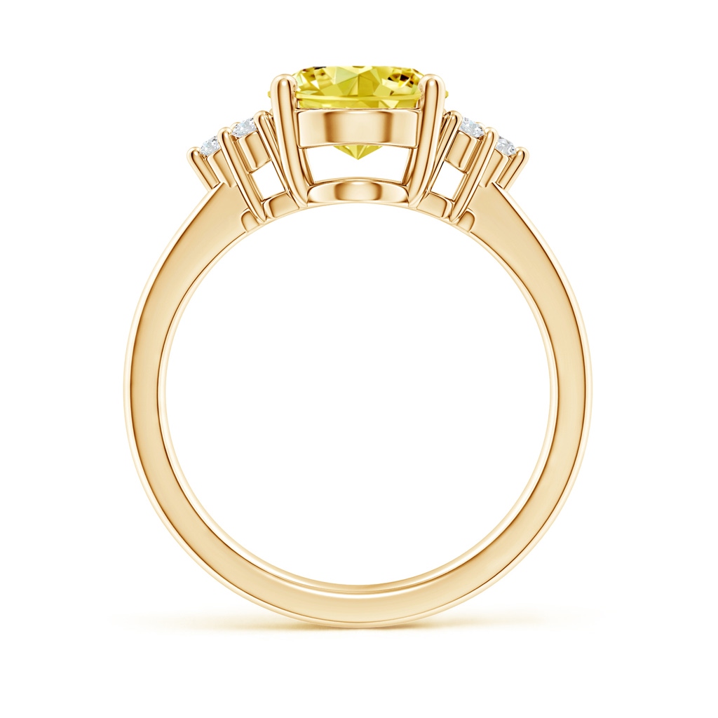 10x8mm AAAA Solitaire Oval Fancy Intense Yellow and White Diamond Promise Ring in Yellow Gold - side 199