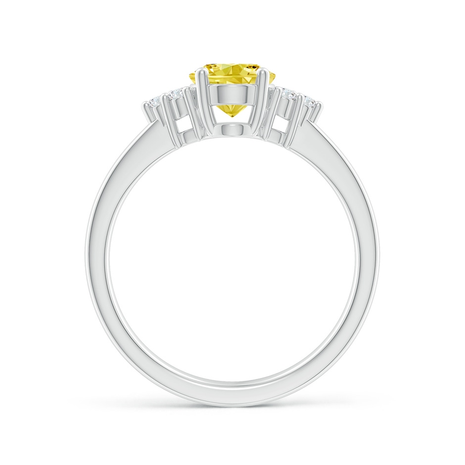 8x6mm AAAA Solitaire Oval Fancy Intense Yellow and White Diamond Promise Ring in P950 Platinum side 199
