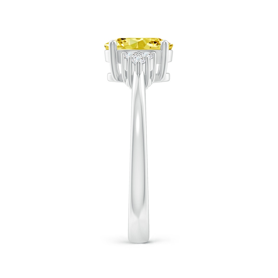 8x6mm AAAA Solitaire Oval Fancy Intense Yellow and White Diamond Promise Ring in P950 Platinum side 299