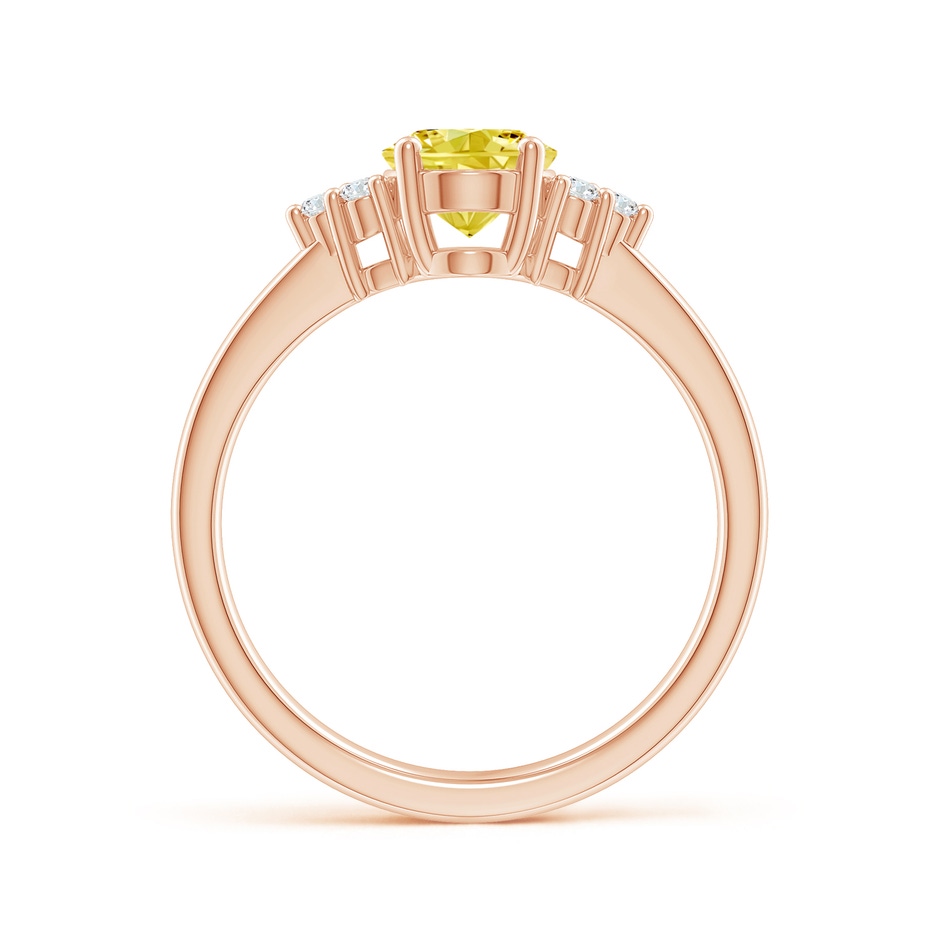 8x6mm AAAA Solitaire Oval Fancy Intense Yellow and White Diamond Promise Ring in Rose Gold side 199