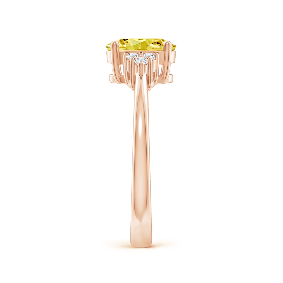 8x6mm AAAA Solitaire Oval Fancy Intense Yellow and White Diamond Promise Ring in Rose Gold side 299