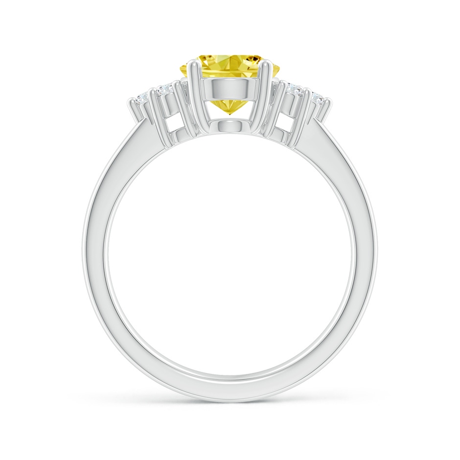 9x7mm AAAA Solitaire Oval Fancy Intense Yellow and White Diamond Promise Ring in White Gold side 199