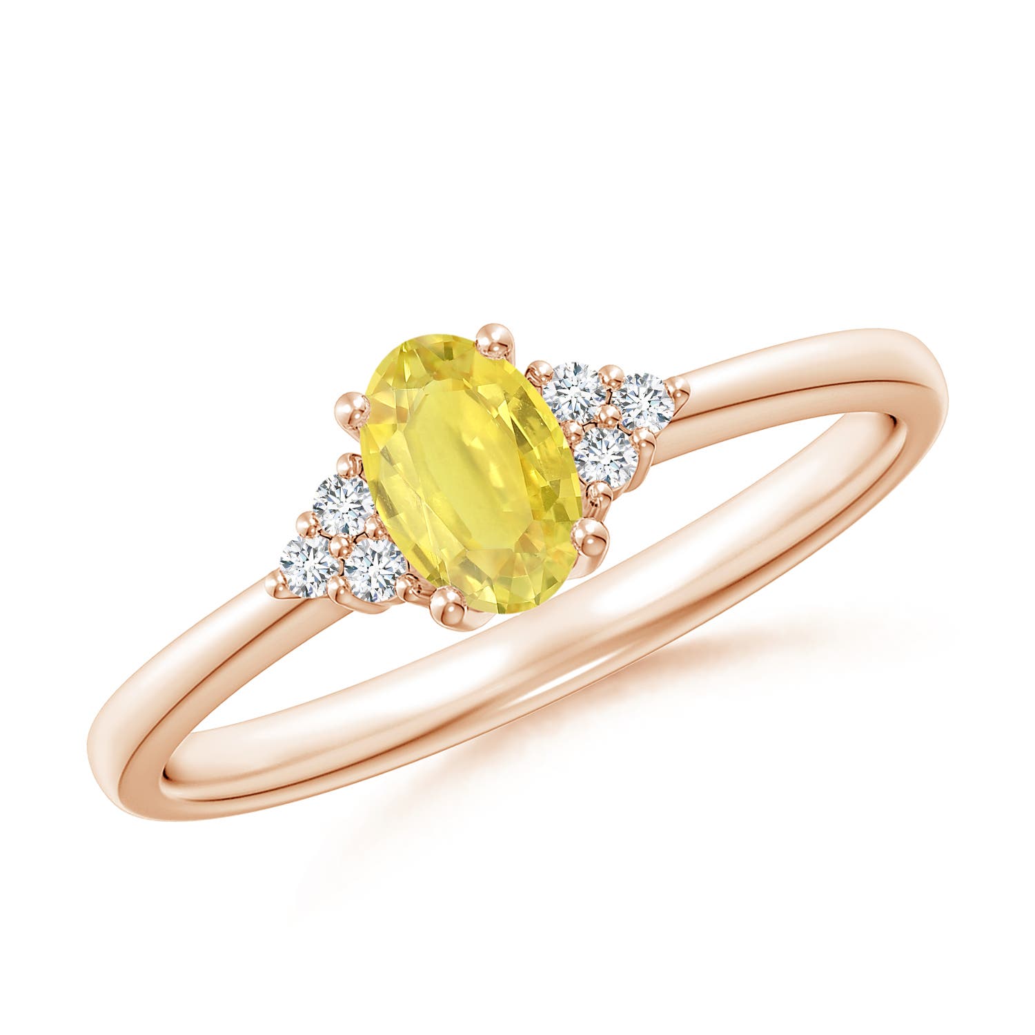 A - Yellow Sapphire / 0.72 CT / 14 KT Rose Gold