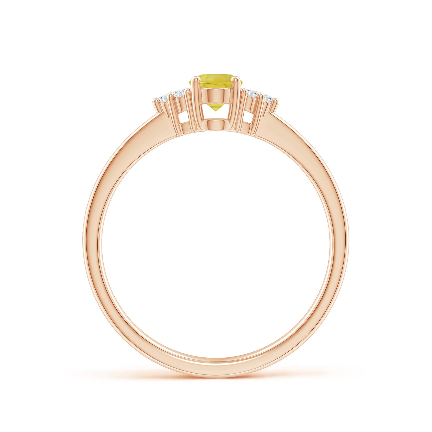 A - Yellow Sapphire / 0.72 CT / 14 KT Rose Gold