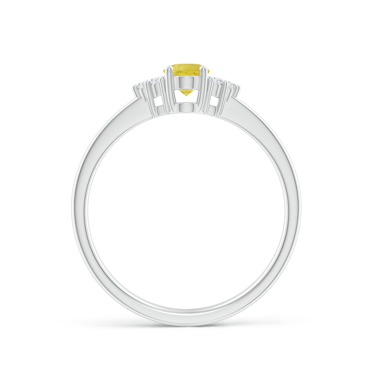 A - Yellow Sapphire / 0.72 CT / 14 KT White Gold