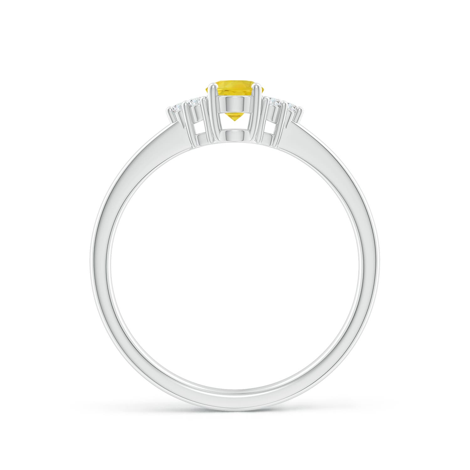 AA - Yellow Sapphire / 0.72 CT / 14 KT White Gold