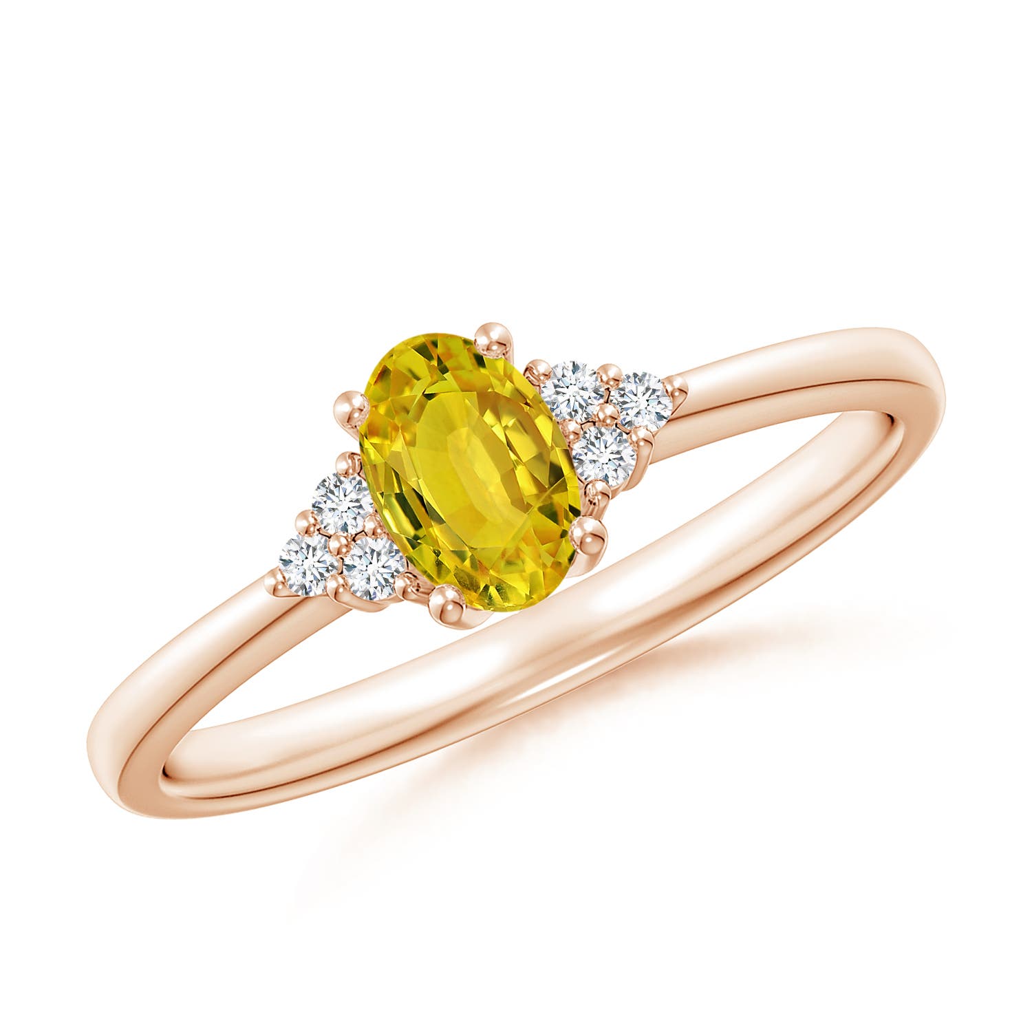 AAAA - Yellow Sapphire / 0.72 CT / 14 KT Rose Gold