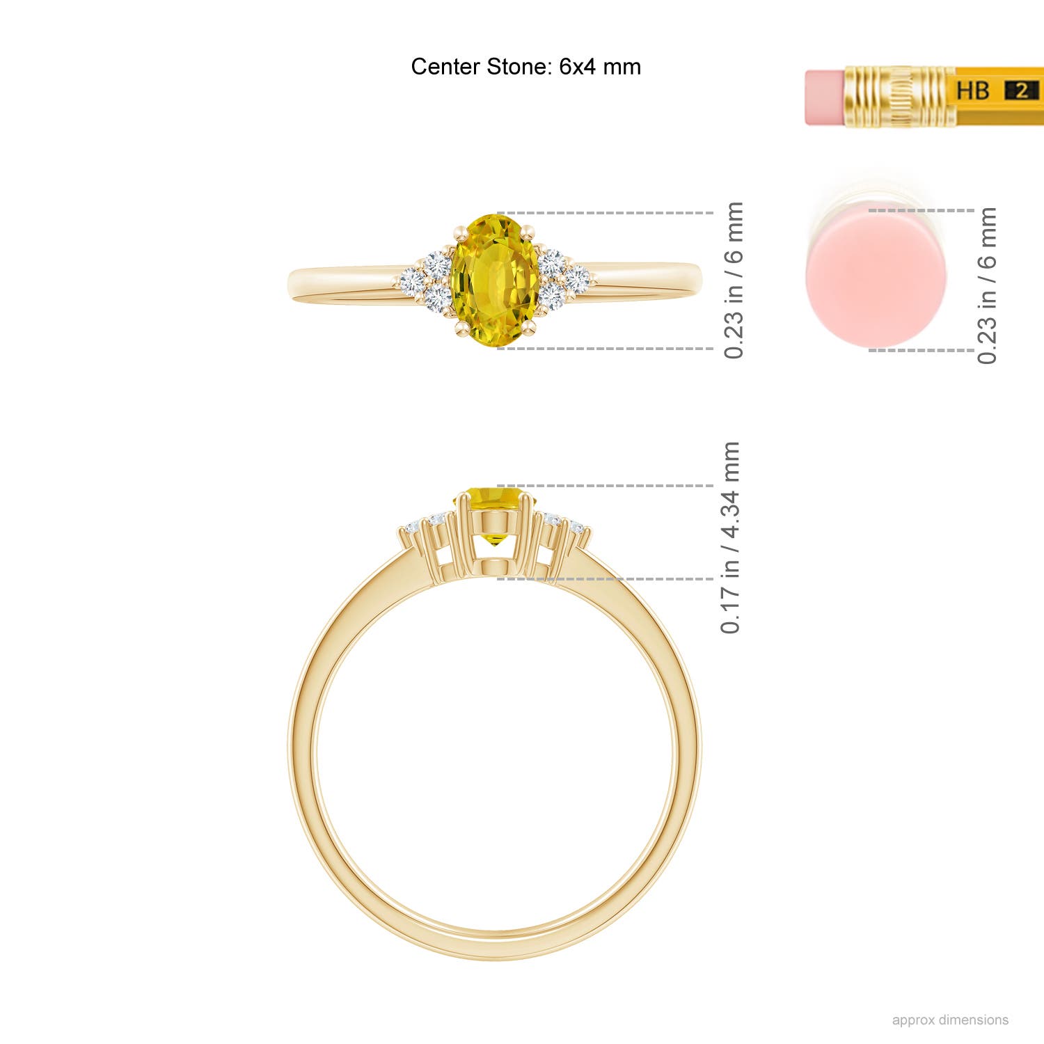 AAAA - Yellow Sapphire / 0.72 CT / 14 KT Yellow Gold