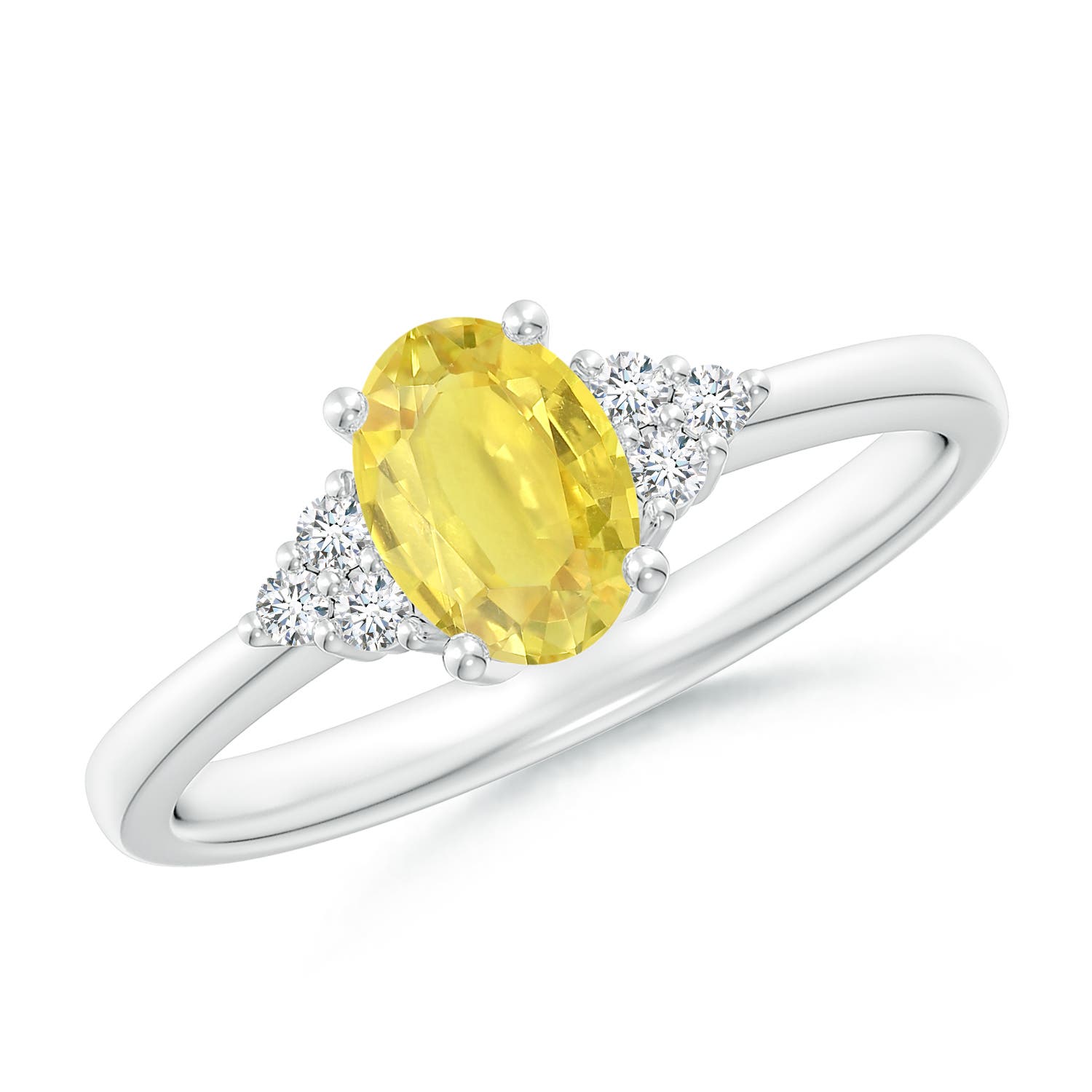 A - Yellow Sapphire / 1.08 CT / 14 KT White Gold