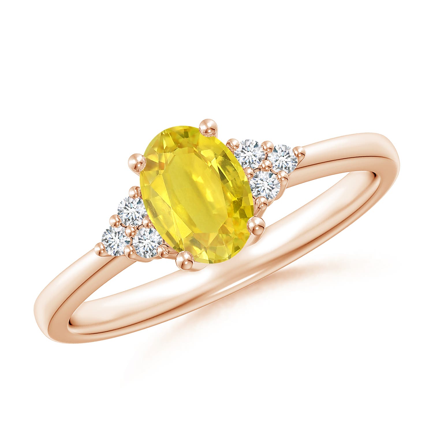 AA - Yellow Sapphire / 1.08 CT / 14 KT Rose Gold