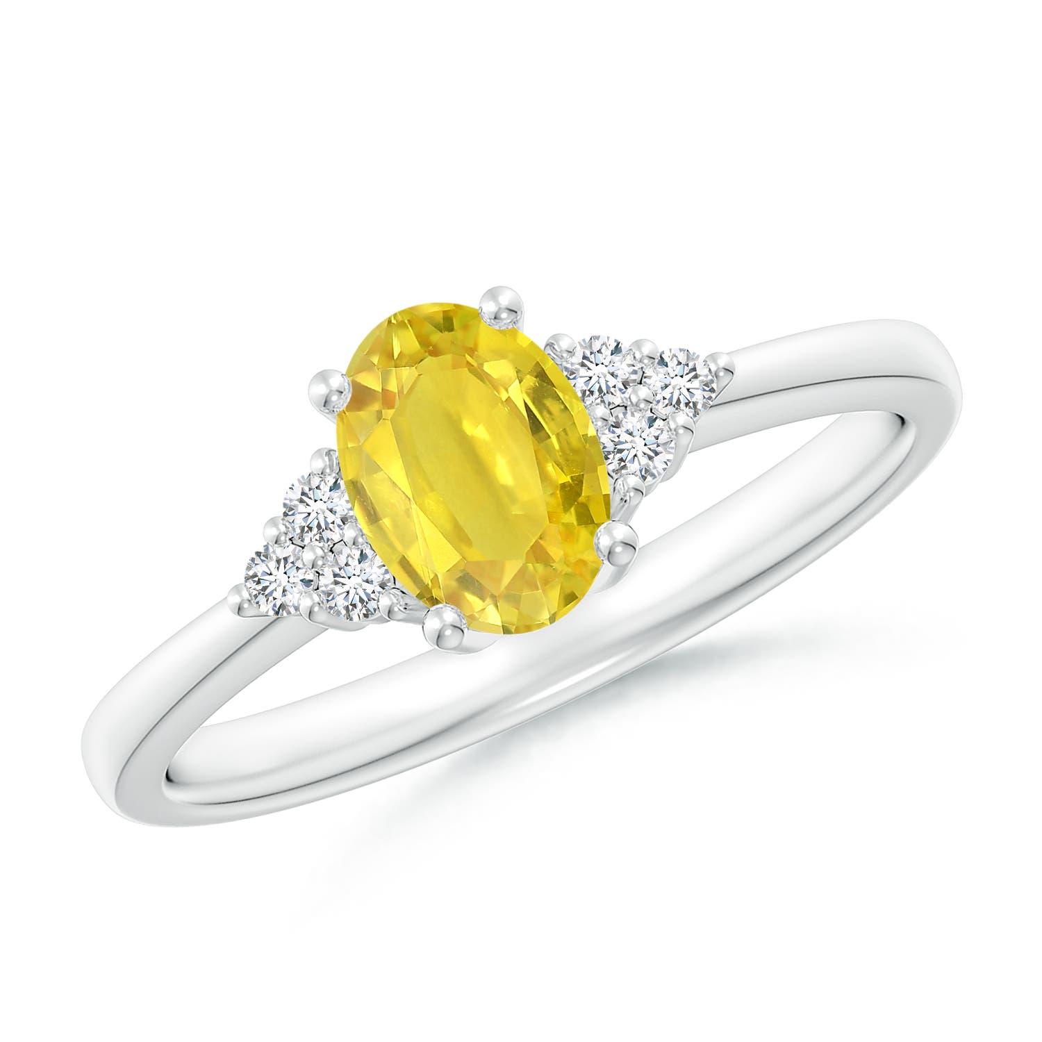 AA - Yellow Sapphire / 1.08 CT / 14 KT White Gold