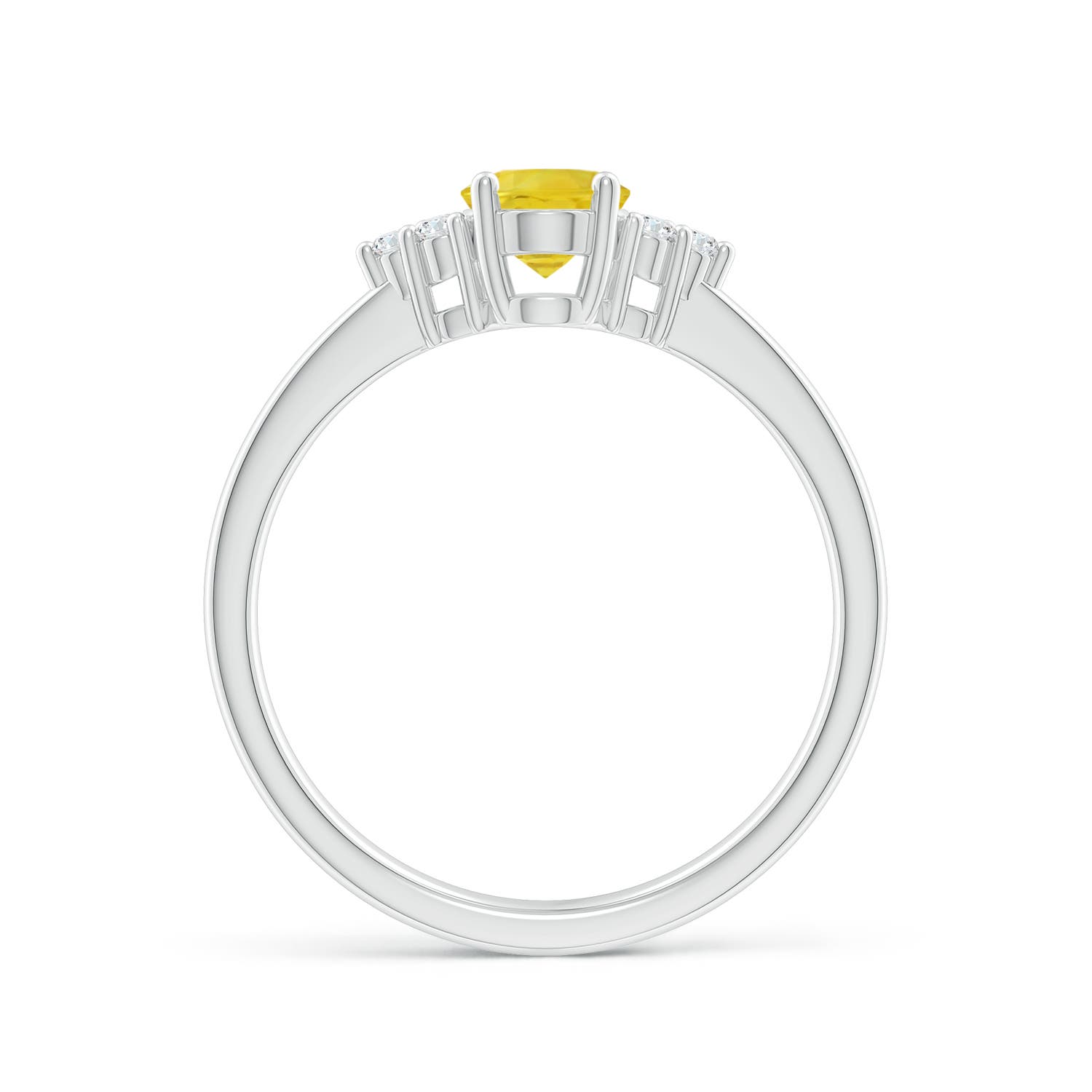 AA - Yellow Sapphire / 1.08 CT / 14 KT White Gold