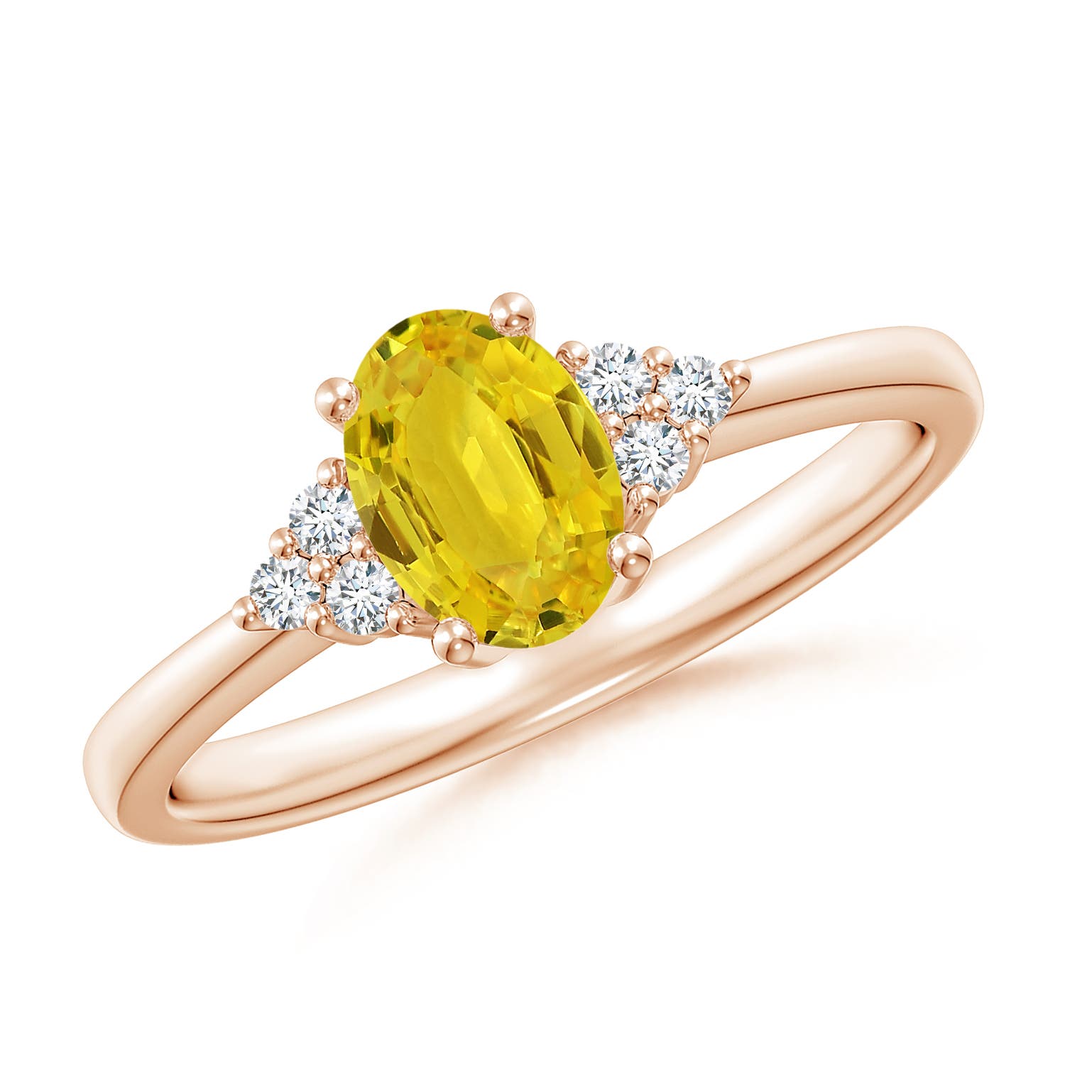 AAA - Yellow Sapphire / 1.08 CT / 14 KT Rose Gold