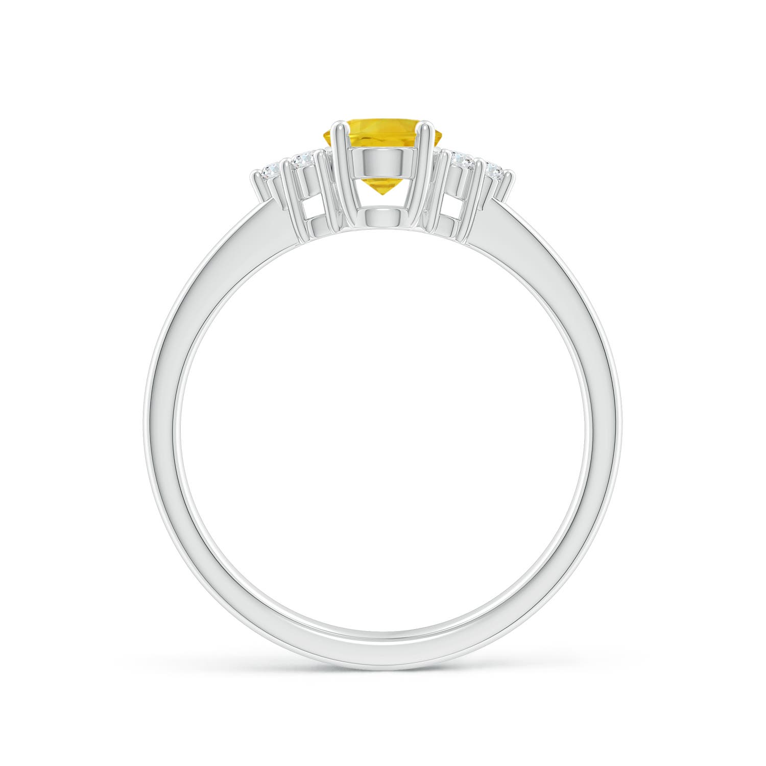 AAA - Yellow Sapphire / 1.08 CT / 14 KT White Gold