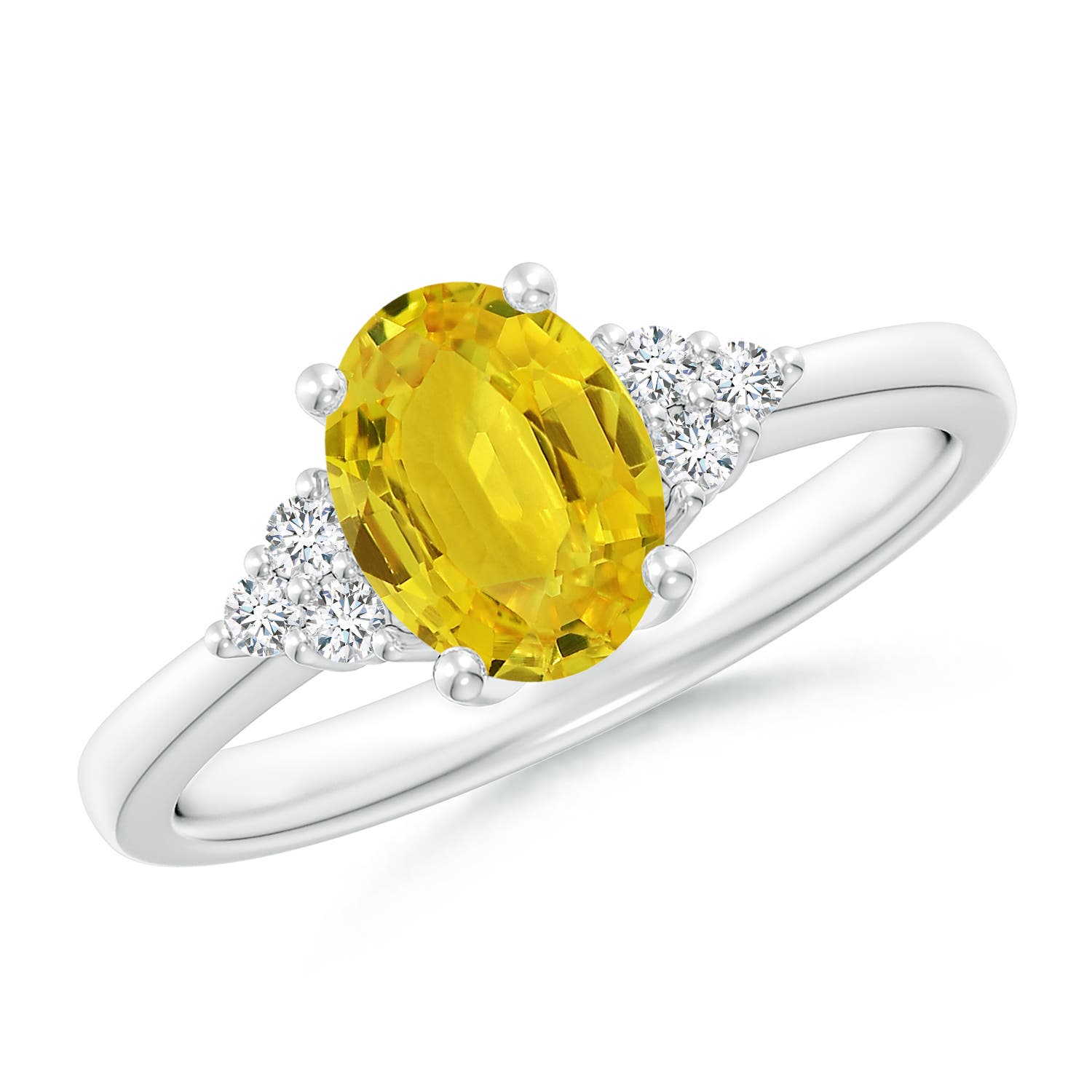 AAA - Yellow Sapphire / 1.61 CT / 14 KT White Gold