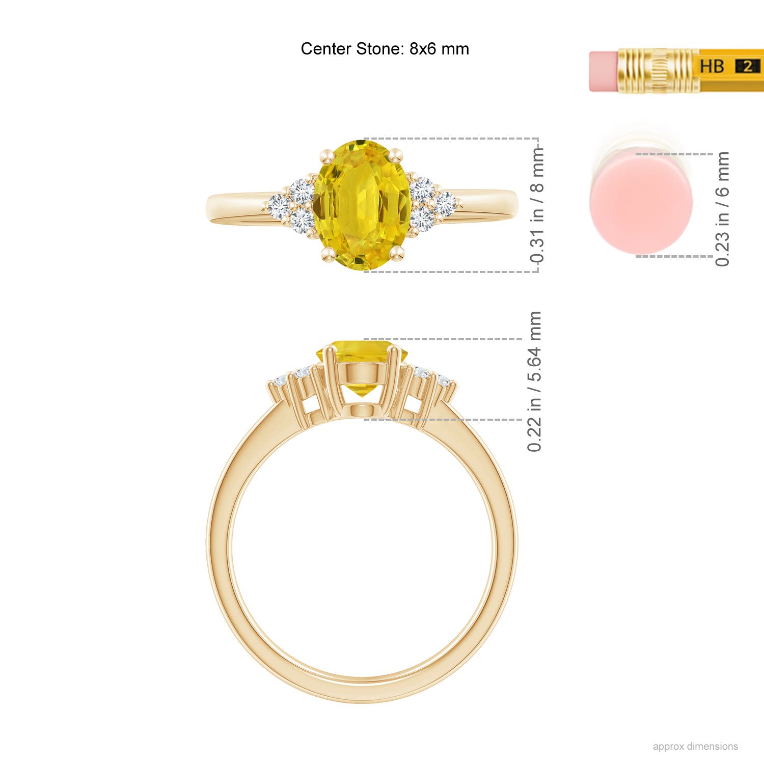 AAA - Yellow Sapphire / 1.61 CT / 14 KT Yellow Gold