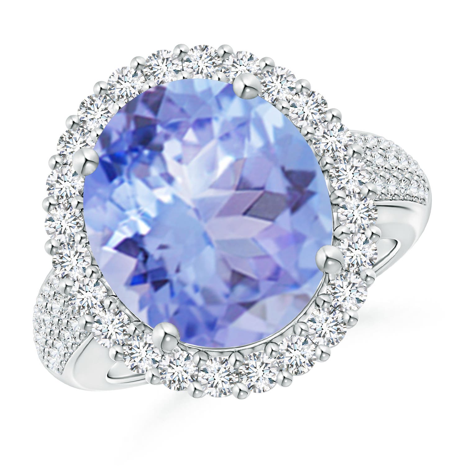 A - Tanzanite / 9.22 CT / 14 KT White Gold