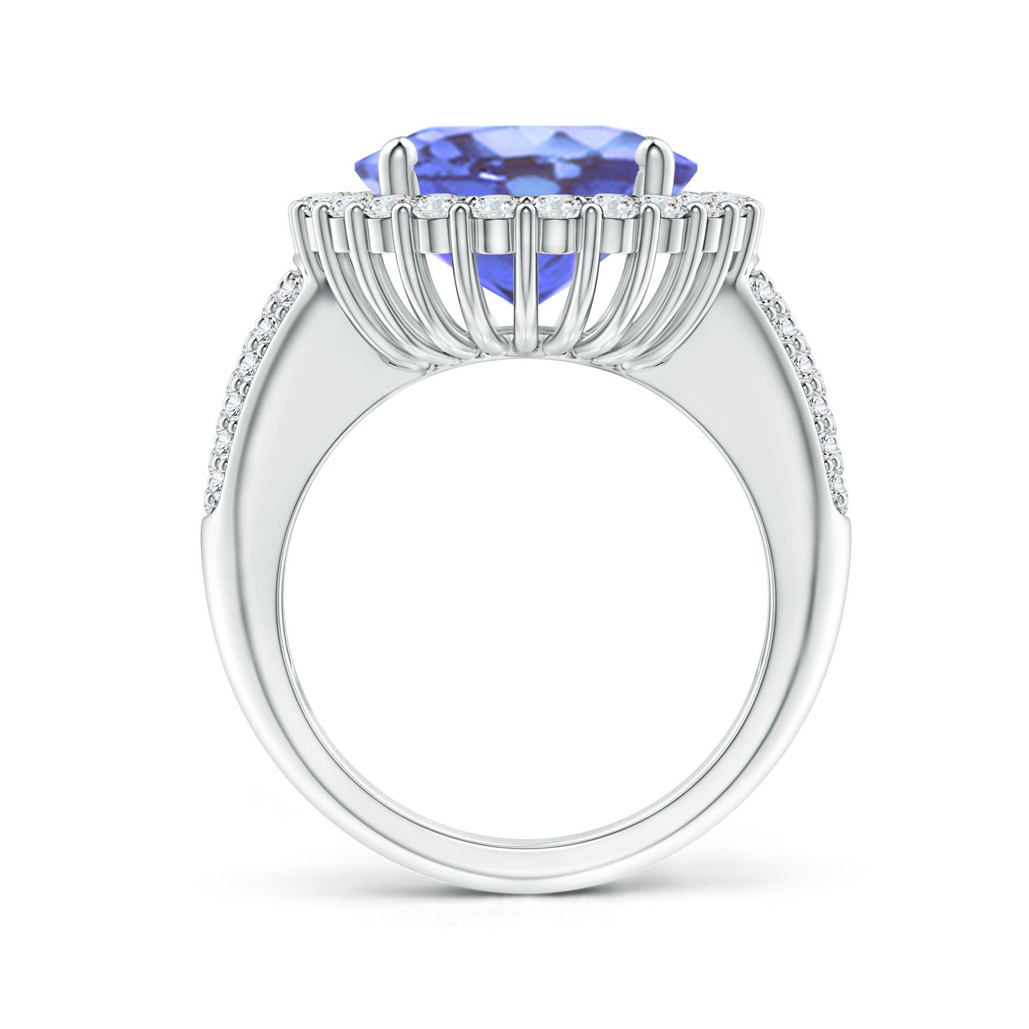 A - Tanzanite / 9.22 CT / 14 KT White Gold