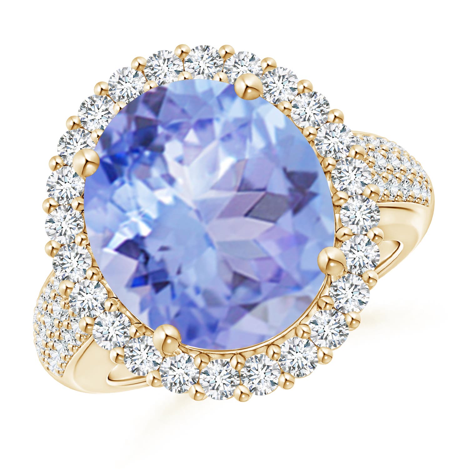 A - Tanzanite / 9.22 CT / 14 KT Yellow Gold