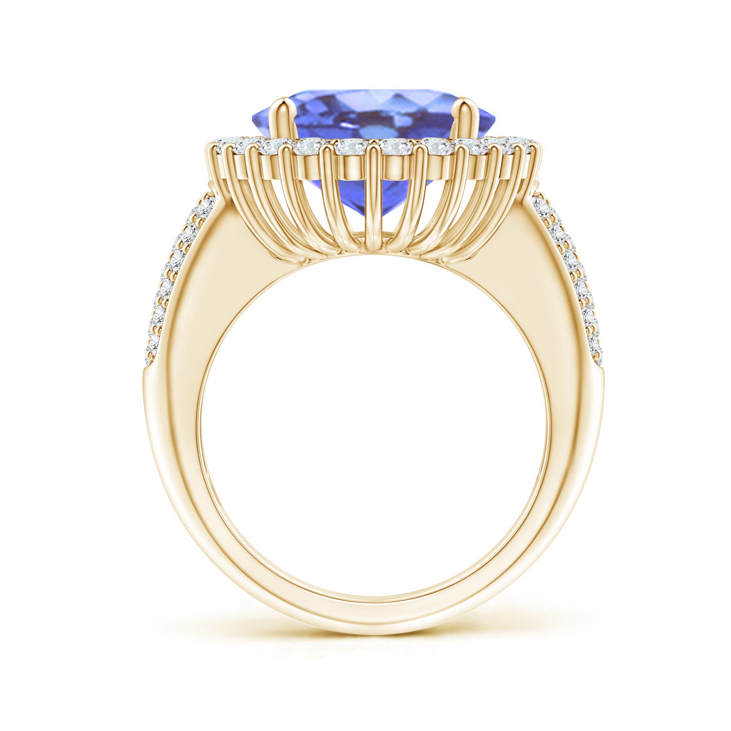 A - Tanzanite / 9.22 CT / 14 KT Yellow Gold